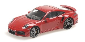 新品未開封　ポルシェ 911 (992) ターボS クーペ スポーツデザイン 2021 レッド 1/43ミニカー ミニチャンプス