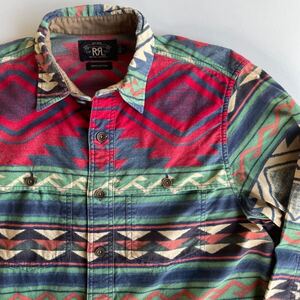 RRL “Native Flannel Shirt” S ネイティブ フランネル ワーク ハンティング ネル シャツ ネルシャツ 総柄 Ralph Lauren ヴィンテージ