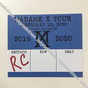 MADONNA マドンナ MADAME X TOUR マダム X ツアー ロンドン ★ チケット 記念 半券 London Palladium