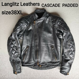 サイズ38XL　Langlitz Leathers　CASCADE　PADDE　ラングリッツレザーズ　キャスケード パデッド　肩幅45　身幅51　袖丈60　着丈62ｃｍ