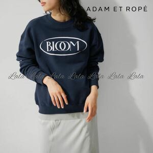 【 アダムエロペ】ADAM ET ROPE トレーナー スウェット 長袖 ネイビー　ロゴスウェット　スエット　トップス　プルオーバー