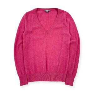 カシミヤ100%◆UNIQLO ユニクロ Vネック ニット セーター M/ピンク/レディース/カシミア m-114