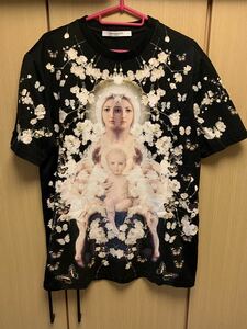 正規 15AW Givenchy ジバンシィ マリア かすみ草 クルーネック Tシャツ カットソー 黒 XS 15X 7708 493