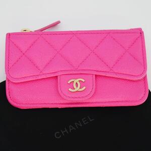 【未使用級 極美品】CHANEL シャネル フラグメントケース カードケース タイムレスクラシックライン AP0374 カードケース キャビアスキン