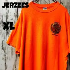 JERZEES アメリカ古着 ビッグプリント Tシャツ XL オレンジ メンズ