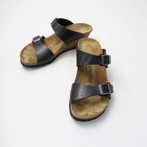 ビルケンシュトック パピリオ BIRKENSTOCK Papillio Dorothy ウェッジソールサンダル 24.0/ブラック【2400014010497】