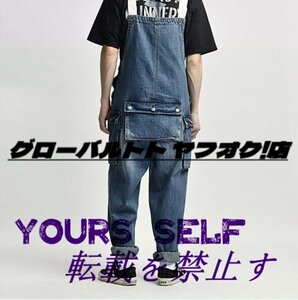 美品登場 オーバーオール メンズ デニムパンツ つなぎ ペインターパンツ オールインワン ポケット付き ジーンズ M~XXL