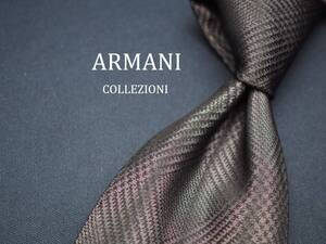 美品【ARMANI COLLEZIONI アルマーニ コレッツォーニ】 C1477 ブラック チェック SILK ブランド ネクタイ 古着 良品