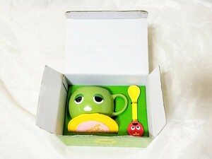 【未使用】ガチャピンムック　マグ＆スプーンセット　陶器 コースター　フェルト 食器 コップ マグカップ 　フジテレビ