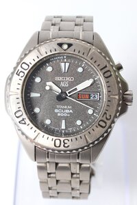 ★SEIKO セイコー AGS SCUBA 200m 5M43-0B70 クオーツ デイデイト メンズ 腕時計 5221-TE