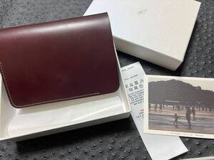 1円スタートforme short wallet cordovan burgundy フォルメ ショートウォレット コードバン バーガンディ ミニ財部 二つ折り 財布