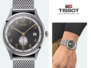 29万新品◆TISSOT ティソ◆ヘリテージ スモールセコンド 1938 グレー盤 スイス製 腕時計 1円