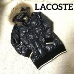 ♯36 LACOSTEラコステダウンジャケットナイロンレディースフードファー付き