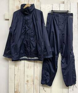 アウトドア レインウェア ＊LATERRA ラテラ ＊セットアップ ＊ジャケット パンツ リップストップ L size ＊ネイビー 雨具 登山 ハイキング