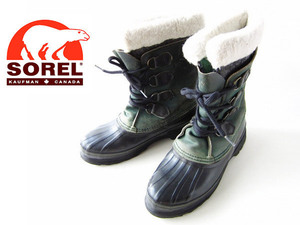 希少 カナダ製 SOREL ソレル ALPINE スノー ガムブーツ 緑系 レディース23cm 靴 d134-32-0139XV