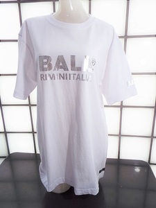 ボール 51279 白&シルバープリント Lサイズ 天竺 綿100% 半袖Ｔシャツ Bigシルエット 新品 BALL