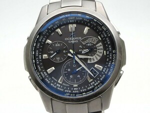 1000円スタート 腕時計 CASIO カシオ OCEANUS オシアナス 4749 OCW-M700 電波ソーラー ネイビー系文字盤 ラウンド メンズ WHO Q60015