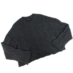 セオリー Theory カシミヤ100％ ケーブル ニット クロップド セーター 長袖 CASHIMERE CROP PO CABLE 2021AW グレー S 1301711 レディース