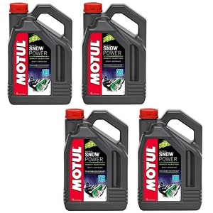 【お得な4本セット】MOTUL (モチュール) SNOW POWER 2T 4L スノーモービル アンチスモークタイプ スノーパワー エンジンオイル 105888