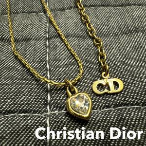 Christian Dior クリスチャンディオール ハートストーン ネックレス