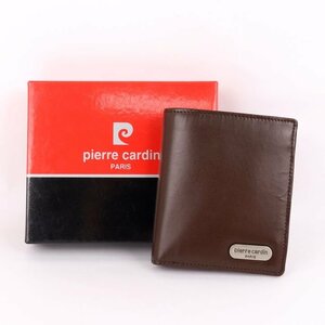 ピエールカルダン 二つ折り財布 未使用 小銭入れあり ブランド ウォレット メンズ ブラウン Pierre Cardin