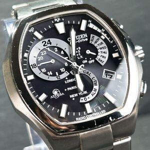 美品 CITIZEN シチズン ATTESA アテッサ Eco-Drive エコドライブ 腕時計 ATP53-2653 E800-T006361 TA ソーラー アナログ チタン 動作確認済