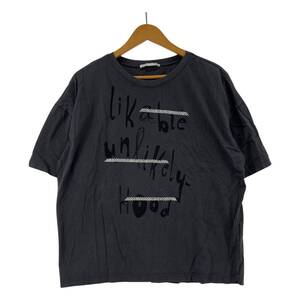 ゆうパケットOK ZARA ザラ ラインストーン プリント 半袖Ｔシャツ sizeS/チャコール