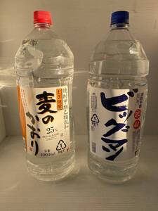 ☆未開栓 焼酎 ビッグボトル 麦焼酎 麦のかおり 4000ml AL25% ビッグマン 4000ml AL20% ビッグ2本セット