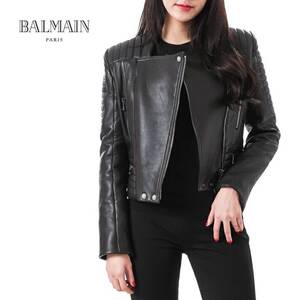 新品【国内正規】BALMAIN（バルマン）NAPPA LEATHER MOTO RIDERS ナッパレザーライダースジャケット /黒/サイズ36 定価52万円/ハンガー付き