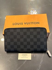 美品　ルイヴィトン LOUIS VUITTON ジッピー・オーガナイザー ラウンドファスナー長財布 ダミエ・グラフィット 