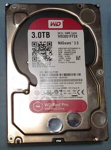 WDC WD3001FFSX WD Red 3TB　過稼動動作品