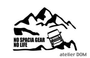 山とスズキ スペーシアギア MK53S ステッカー NO SPACIA GEAR NO LIFE (Lサイズ) カッティングステッカー 切り文字