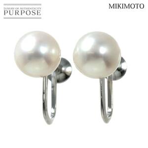 ミキモト MIKIMOTO アコヤ真珠 8.3mm イヤリング K14 WG 585 ホワイトゴールド パール Akoya Pearl Earrings 90229134