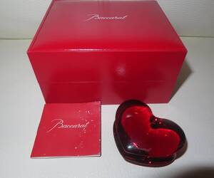 ☆　Baccarat 　バカラ　　ザンザンハート　ZINZIN　HEART　レッド　　ペーパーウェイト　　美品！　　☆