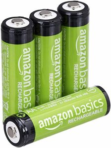 4個 Amazonベーシック 充電池 充電式ニッケル水素電池 単3形4個セット (最小容量2000mAh、約1000回使用可能)