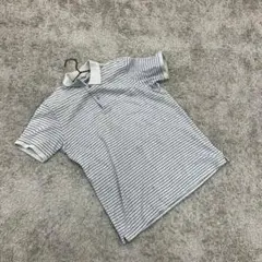 ✨UNIQLO✨ユニクロ♡ポロシャツ♡グレー♡ボーダー♡半袖(XL)