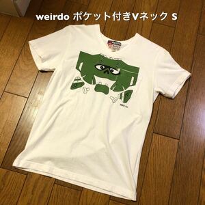 Sサイズ！weirdo ウィアード 古着半袖ポケット付きVネックTシャツ GLADHANDグラッドハンド半袖Tシャツ