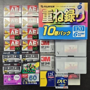 【1A41】1円スタート VHS MD カセットテープ ビデオテープ まとめて SONY Maxell TDK FUJIFILM 3M PANASONIC 記録媒体