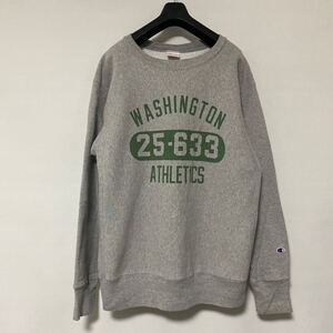 美品 アメリカ 製 チャンピオン リバースウィーブ 3段 染み込み プリント スウェット シャツ XXL Champion REVERSE WEAVE sweat USA