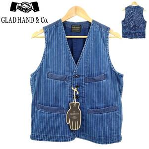 【S2175】【新品】【定価27,280円】BY GLAD HAND バイグラッドハンド ベスト ジレ ストライプ サイズS