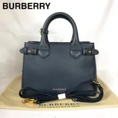 《極美品》BURBERRY 2way ミニ　バナーバッグ　ネイビー