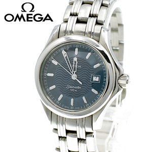 OMEGA オメガ シーマスター 120m 596.1501/796.1501 デイト QZ クォーツ レディース腕時計 シルバー【A02471】