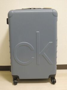 1フライトのみ使用 Calvin Klein カルバンクライン ブルー “CK” ＆ “Calvin Klein” ロゴ スーツケース キャリーケース 中 高さ64cm