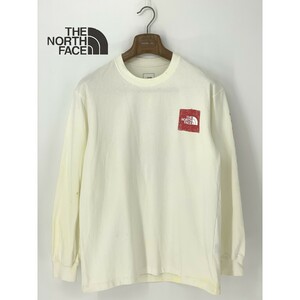 A9318/訳あり 春夏 THE NORTH FACE ノースフェイス コットン クルーネック デカロゴ プリント Tシャツ カットソー トレーナー M 白 メンズ