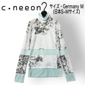 秋冬【美品】C.NEEON/グラフィック柄 ハイネック カットソー/M【クリーニング済み】ツェーネオン/シーニーオン/ベルリン