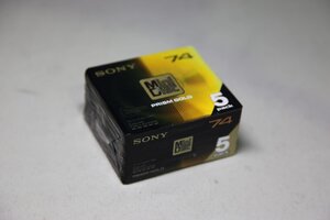 SONY ソニー 5MDW74PRB Mini Disc PRISM GOLD 74 5枚パック 録音用ミニディスク 未開封★1045