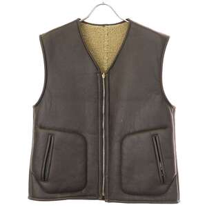 ensou エンソウ 17AW The sheepman Vest シープスキンムートンレザーベスト ブラウン×ベージュ M IT72TUPZDY8G