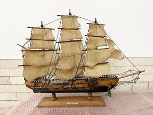 スペイン製 FRAGATA ESPANOLA SIGLO ⅩⅧ フリーゲート艦 エスパノーラ 木製 模型 帆船 完成品 オブジェ インテリア 幅54cm 高さ42cm