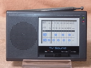  Auclio Comm【RAD-T307N】 AM/FM/TV ポケッタブル トランジスタラジオです 、中古品です 管理 220605111