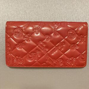 シャネル　CHANEL 長財布　アイコンライン　ギャランティカード箱有り　ピンク　エナメル　二つ折り　財布　お札入れ　即決　美品